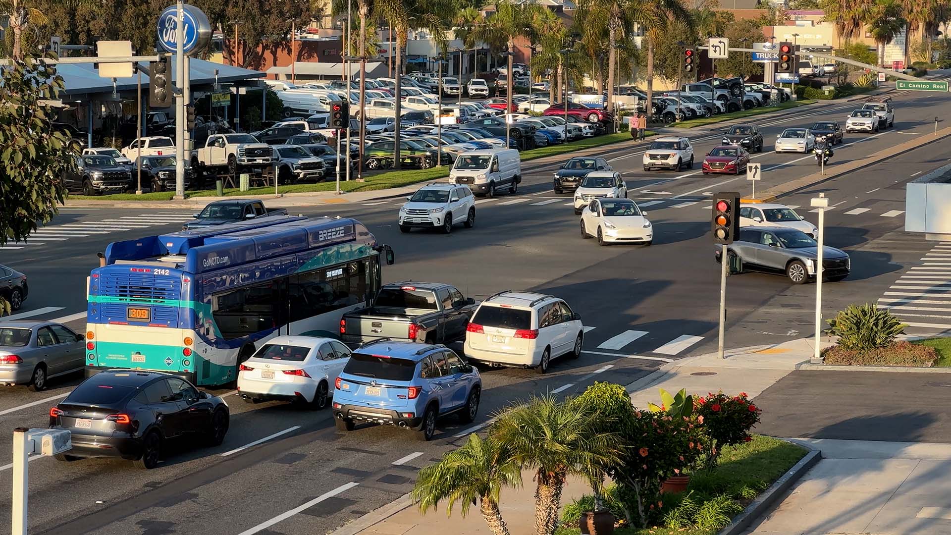 The intersection of Encinitas Boulevard and El Camino Real